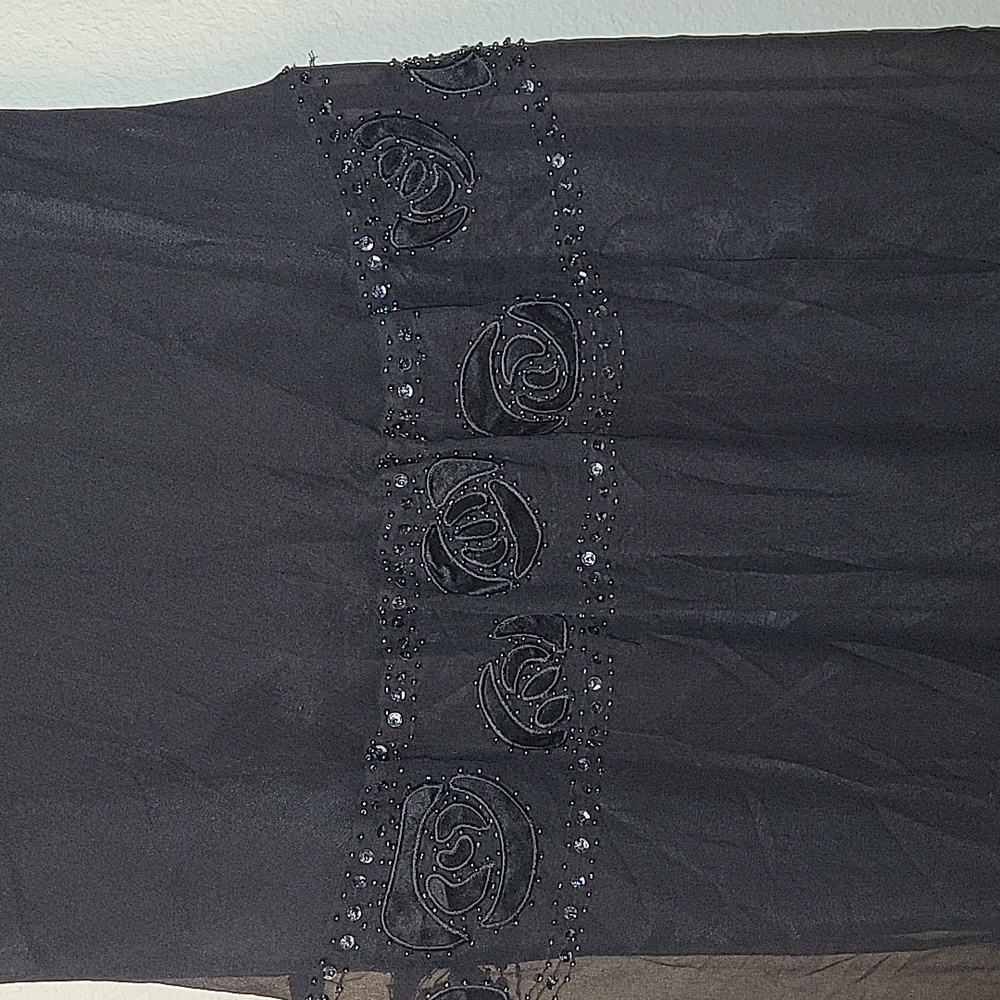 Vintage NINE WEST 100% Silk Dress, 12, Black, EUC - Picture 9 of 13